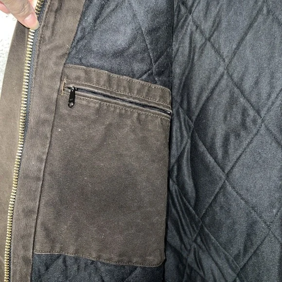 VTG Carhartt J130 Sandstone Active Jacket 2XL XXL Brown Quilted Lining Distress - Picture 5 of 13